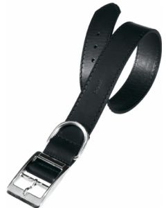 COLLAR DE PERRO DE CUERO NATURAL 27 cm NEGRO